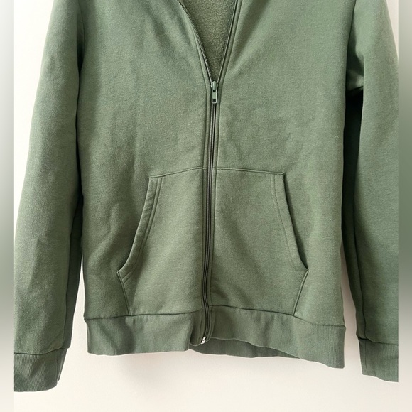 H&M Olive Green Zip-Up Hooded Jacket Size US 16-18 - Picture 3 of 8